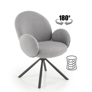 BUBBLE modern forgatható étkezőszék - szürke