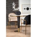 CALABRIA kerek étkezőasztal 79 cm – fehér márványhatás / fekete / arany