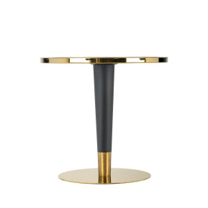 CALABRIA kerek étkezőasztal 79 cm – fehér márványhatás / fekete / arany