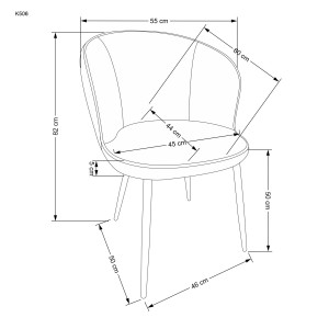 CANVAS modern étkezőszék – fekete / mintás