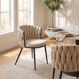 WEAVE modern étkezőszék – bézs HALMAR