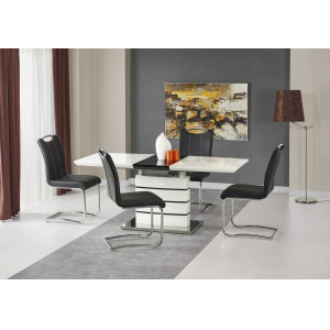 VENTARO bővíthető étkezőasztal 140–180 cm – fehér / fekete