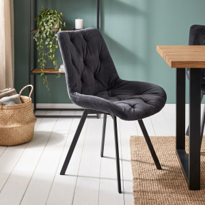 TWIST modern forgatható étkezőszék – fekete HALMAR