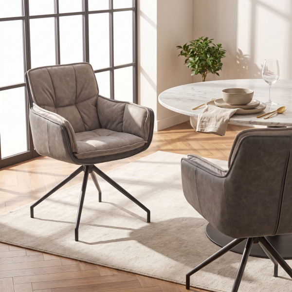 PLEAT modern forgatható étkezőszék – szürke