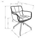 PLEAT modern forgatható étkezőszék – szürke