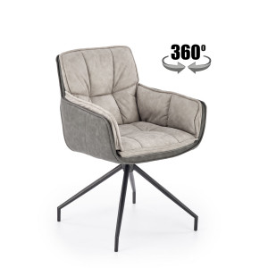 PLEAT modern forgatható étkezőszék – szürke