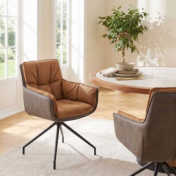 PLEAT modern forgatható étkezőszék – barna