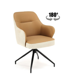DUOTONE modern forgatható étkezőszék – barna / bézs