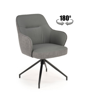 DUOTONE modern forgatható étkezőszék – szürke