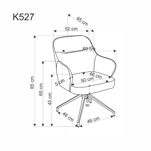 DUOTONE modern forgatható étkezőszék – szürke