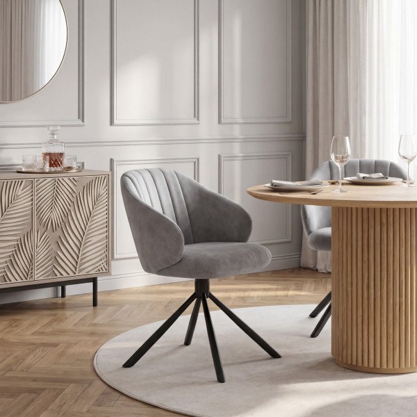 LOFT modern forgatható étkezőszék – szürke