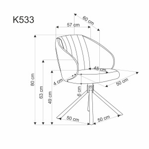 LOFT modern forgatható étkezőszék – szürke