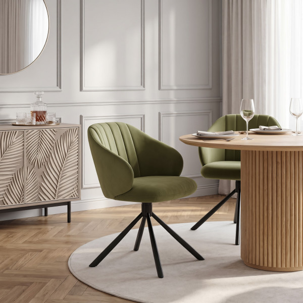 LOFT modern forgatható étkezőszék – olívazöld