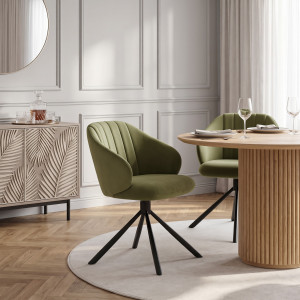 LOFT modern forgatható étkezőszék – olívazöld HALMAR