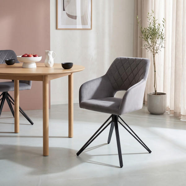 FRAME modern forgatható étkezőszék – szürke