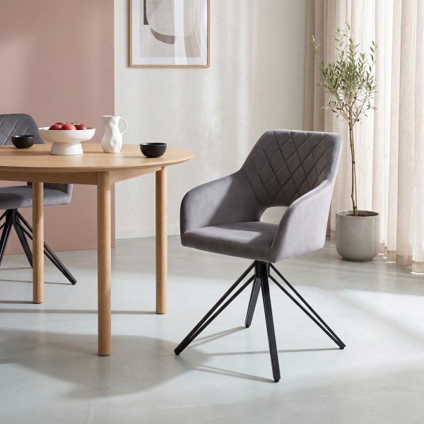 FRAME modern forgatható étkezőszék – szürke