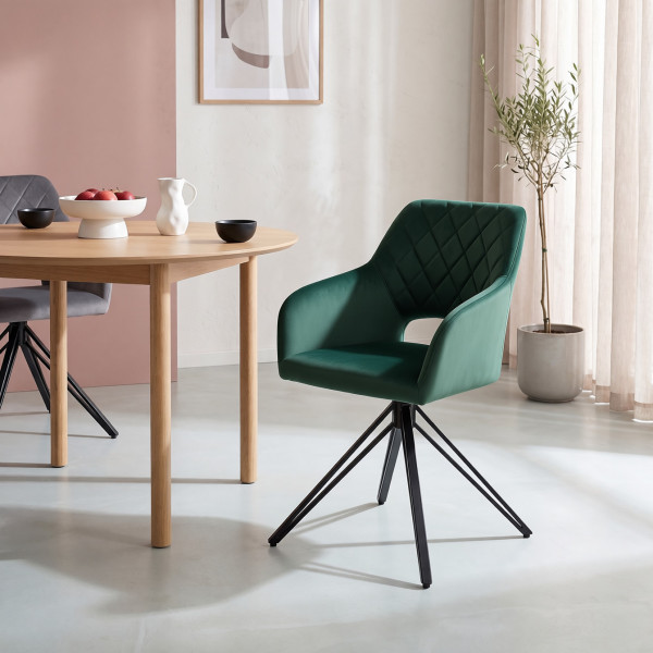 FRAME modern forgatható étkezőszék – sötétzöld