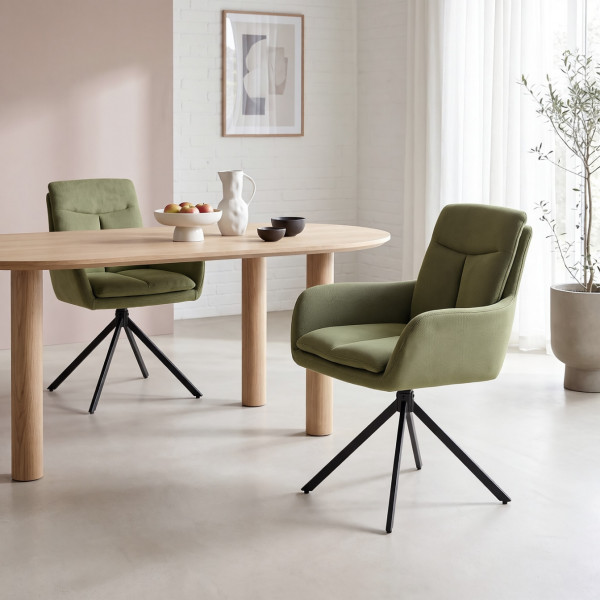 ORBIT modern forgatható étkezőszék – olívazöld