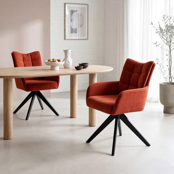 GROVE modern forgatható étkezőszék – fahéj