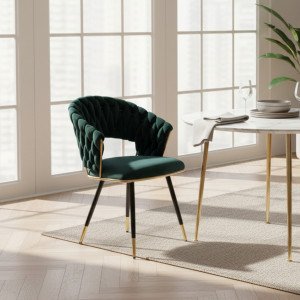 BRAID modern étkezőszék – sötétzöld HALMAR
