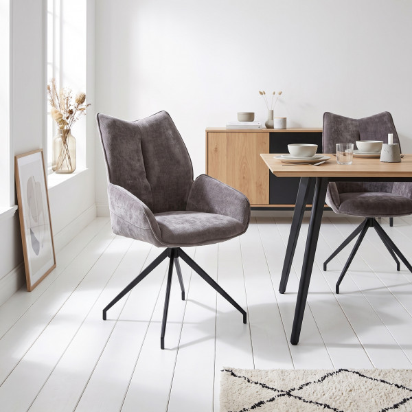 THRONE modern forgatható étkezőszék – szürke