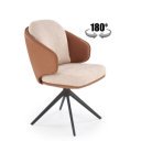 DUO modern forgatható étkezőszék – barna / bézs