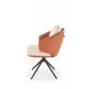 DUO modern forgatható étkezőszék – barna / bézs