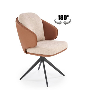 DUO modern forgatható étkezőszék – barna / bézs