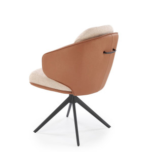 DUO modern forgatható étkezőszék – barna / bézs