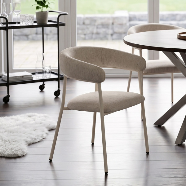 BREEZE modern étkezőszék – világos bézs / fehér