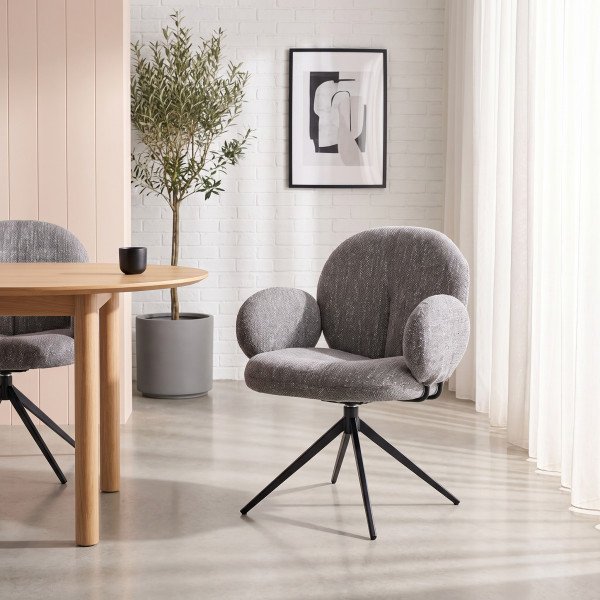 FLUFFY modern forgatható étkezőszék – szürke