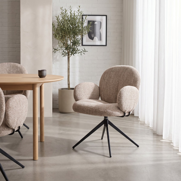 FLUFFY modern forgatható étkezőszék – bézs