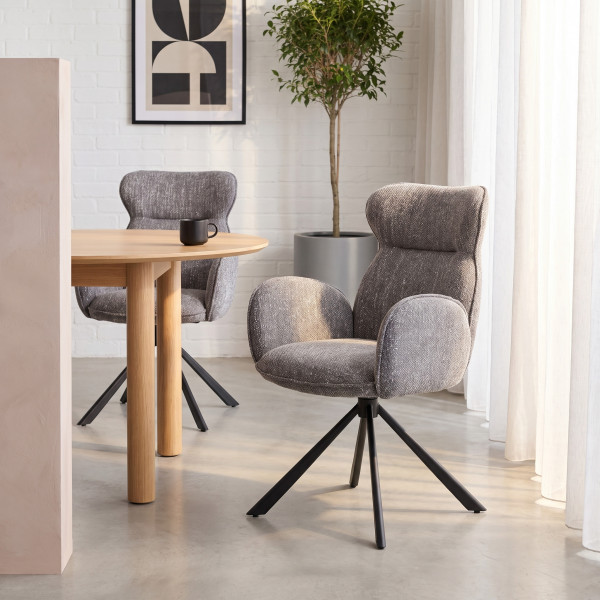 HAVEN modern forgatható étkezőszék – szürke