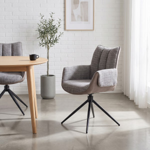 MOOD modern forgatható étkezőszék – szürke HALMAR