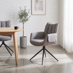 MOOD modern forgatható étkezőszék – szürke HALMAR