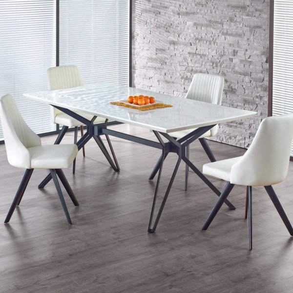 VENTARO étkezőasztal 160 cm – fehér / fekete