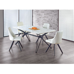 VENTARO étkezőasztal 160 cm – fehér / fekete