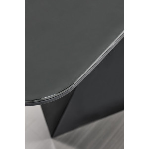 VALDORA bővíthető étkezőasztal 160–200 cm – sötétszürke / fekete