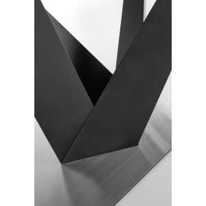 VALDORA bővíthető étkezőasztal 160–200 cm – sötétszürke / fekete