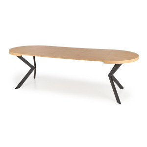 CASTERO bővíthető étkezőasztal 100–250 cm – tölgy / fekete