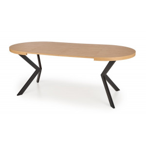 CASTERO bővíthető étkezőasztal 100–250 cm – tölgy / fekete