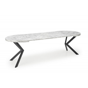 CASTERO bővíthető étkezőasztal 100–250 cm – márvány dekor / fekete