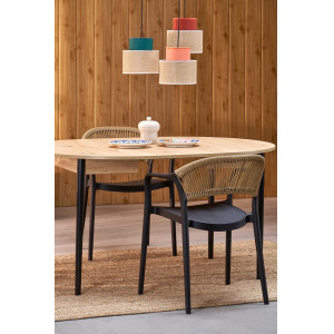 NOVARO bővíthető étkezőasztal 102–142 cm – Artisan tölgy / fekete