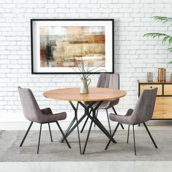 ORBIS kerek étkezőasztal 120 cm – tölgy / fekete