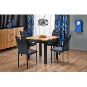 LUNARO bővíthető étkezőasztal 80–200 cm – Artisan tölgy / fekete