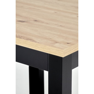 LUNARO bővíthető étkezőasztal 80–200 cm – Artisan tölgy / fekete