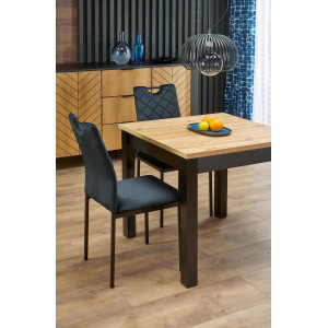 LUNARO bővíthető étkezőasztal 80–200 cm – Artisan tölgy / fekete