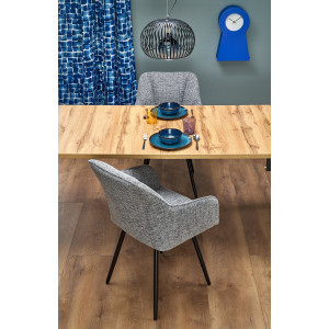LUNARO bővíthető étkezőasztal 80–200 cm – Artisan tölgy / fekete
