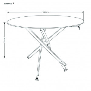 VELSANO kerek étkezőasztal 100 cm – átlátszó üveg / króm