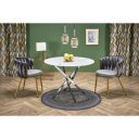 VELSANO kerek étkezőasztal 100 cm – fehér márvány / ezüst